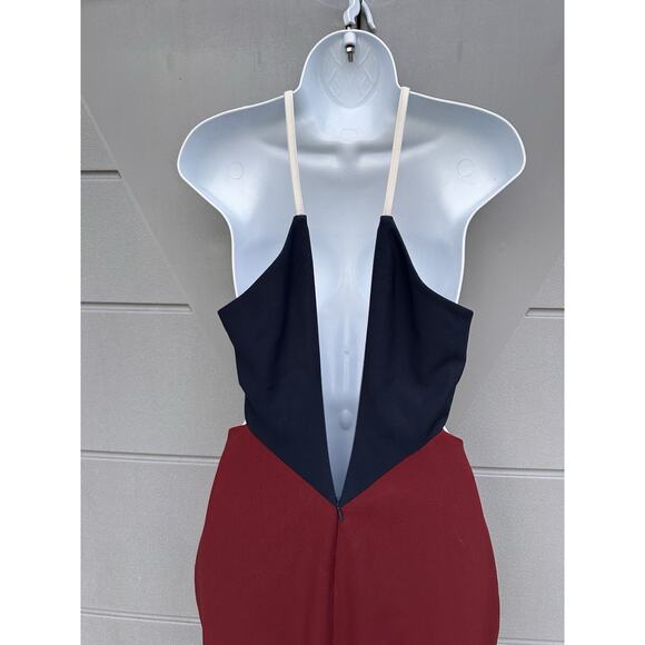 Elizabeth & James Riza Color Block Cut Away Sheath Dress Red Blue Sz 6 ASO Prepp - Picture 10 of 14